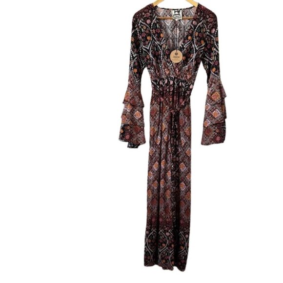 Jaase Wide Leg Floral Jumpsuit - Boho - Picture 1 of 12